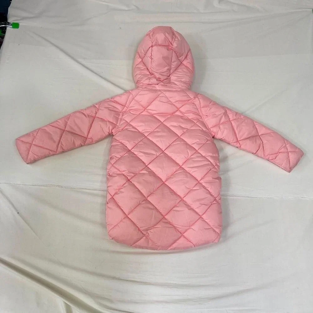 Amazon Essentials Girls Pink Quilted Puffer Coat – Size Medium 8